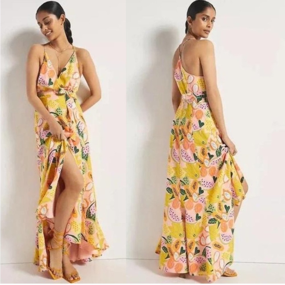 Hutch Fruit salad wrap maxi dress nwt size Xs